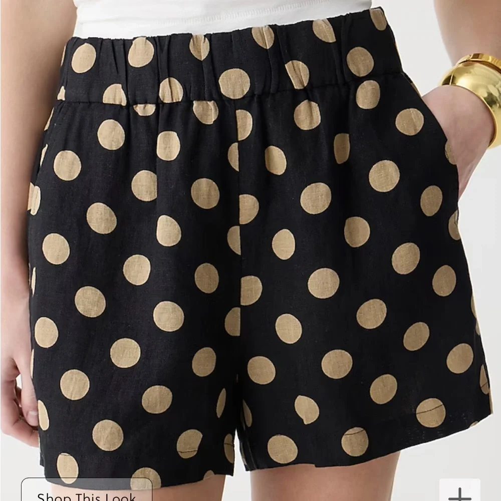 J CREW Tropez Shorts - Linen Dots - Small